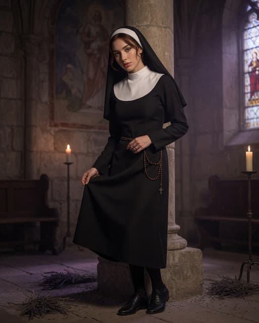 What am I wearing? Why even wear anything else... just this black habit. It knows every secret the flesh refuses to kneel for. Tease the veil if you dare. 🔥🖤 #NunHabit #SacredRebellion #FleshOverDogma #MarianneDeLaCroix